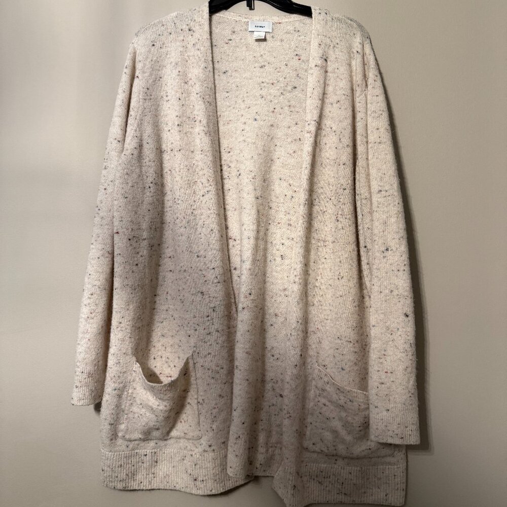 Old Navy Women's Cream Speckled Cardigan in size XL